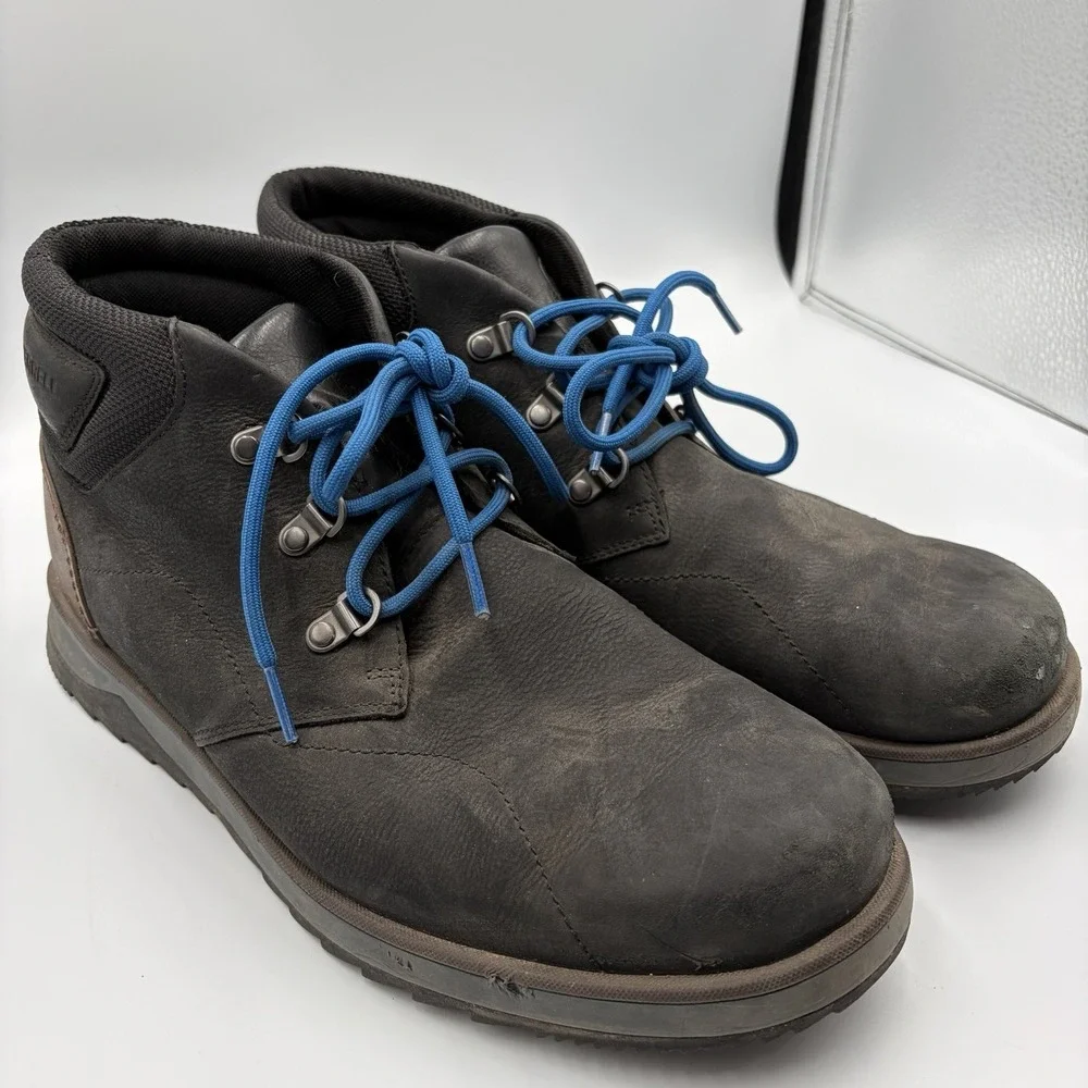 Merrell Epiction Chukka Boots Men's Size 12 Black Leather Lace Up  Hiking‎ Shoes